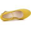 imageAllegra K Womens Round Toe Stiletto Heels Ankle Strap PumpsYellow