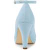 imageAllegra K Womens Round Toe Stiletto Heels Ankle Strap Sky Blue Pumps  65 M US