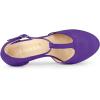 imageAllegra K Womens Rounded Toe Stiletto Heel TStrap Dress Purple Pumps 10 M US
