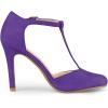 imageAllegra K Womens Rounded Toe Stiletto Heel TStrap Dress Purple Pumps 10 M US