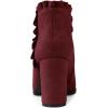 imageAllegra K Womens Ruffle Block Heel Ankle BootsBurgundy