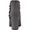 imageAllegra K Womens Ruffle Block Heel Ankle BootsGrey