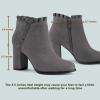 imageAllegra K Womens Ruffle Block Heel Ankle BootsGrey