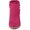 imageAllegra K Womens Ruffle Block Heel Ankle BootsHot Pink