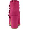 imageAllegra K Womens Ruffle Block Heel Ankle BootsHot Pink