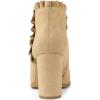 imageAllegra K Womens Ruffle Block Heel Ankle BootsKhaki