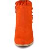 imageAllegra K Womens Ruffle Block Heel Ankle BootsOrange