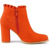 imageAllegra K Womens Ruffle Block Heel Ankle BootsOrange