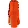 imageAllegra K Womens Ruffle Block Heel Ankle BootsOrange