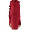 imageAllegra K Womens Ruffle Block Heel Ankle BootsRed