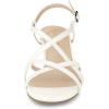 imageAllegra K Womens Slingback Strappy Kitten Heel Heels SandalsWhite