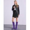 imageAllegra K Womens Slouch Pointed Toe Chunky Heel Knee High BootsDark Purple