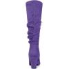imageAllegra K Womens Slouch Pointed Toe Chunky Heel Knee High BootsDark Purple