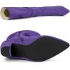 imageAllegra K Womens Slouch Pointed Toe Chunky Heel Knee High BootsDark Purple