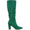 imageAllegra K Womens Slouch Pointed Toe Chunky Heel Knee High BootsGreen