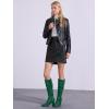 imageAllegra K Womens Slouch Pointed Toe Chunky Heel Knee High BootsGreen