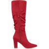 imageAllegra K Womens Slouch Pointed Toe Chunky Heel Knee High BootsRed