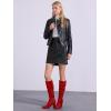 imageAllegra K Womens Slouch Pointed Toe Chunky Heel Knee High BootsRed