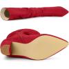 imageAllegra K Womens Slouch Pointed Toe Chunky Heel Knee High BootsRed