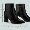 imageAllegra K Womens Snakeskin Print Boots Halloween Costumes Chunky High Heels Ankle BootsBlack