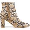 imageAllegra K Womens Snakeskin Print Boots Halloween Costumes Chunky High Heels Ankle BootsBrown Snake