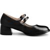 imageAllegra K Womens Square Toe Ankle Strap Block Heels Mary Janes Pumps ShoesBlack