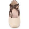 imageAllegra K Womens Square Toe Mary Jane Chunky Heels Dress ShoesBeige