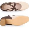 imageAllegra K Womens Square Toe Mary Jane Chunky Heels Dress ShoesBeige