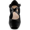 imageAllegra K Womens Square Toe Mary Jane Chunky Heels Dress ShoesBlack