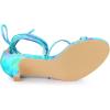 imageAllegra K Womens Strappy Tie Dye Heels Lace Up Kitten Heel SandalsGreen