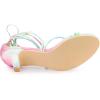 imageAllegra K Womens Strappy Tie Dye Heels Lace Up Kitten Heel SandalsGreen Pink