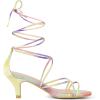 imageAllegra K Womens Strappy Tie Dye Heels Lace Up Kitten Heel SandalsYellow