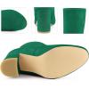 imageAllegra K Womens Stretch Round Toe Block Heel Sock Ankle BootsEmerald Green