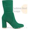 imageAllegra K Womens Stretch Round Toe Block Heel Sock Ankle BootsEmerald Green