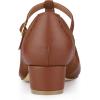 imageAllegra K Womens TStrap Mary Jane Ankle Strap Block Heels PumpsBrown