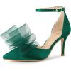 imageAllegra K Womens Bow Tie Ankle Strap Stiletto High Heels PumpsGreen