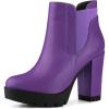imageAllegra K Womens Chunky High Heel Platform Ankle BootsPurple