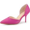 imageAllegra K Womens Closed Pointed Toe Slip on Stiletto High Heel Dress Pump ShoesHot Pink