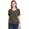 imageAllegra K Womens Floral Peasant Peplum Top Ruffle Hem Short Sleeve VNeck Summer BlouseBlack