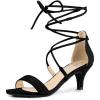 imageAllegra K Womens Kitten Heel Lace Up Open Toe SandalsBlack