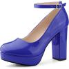 imageAllegra K Womens Platform Ankle Strap Chunky Heel Mary Janes PumpsBlue