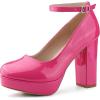 imageAllegra K Womens Platform Ankle Strap Chunky Heel Mary Janes PumpsHot Pink