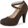 imageAllegra K Womens Platform Cross Strap Stiletto Heels Mary Jane PumpsDark Brown