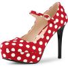 imageAllegra K Womens Platform Mary Jane Polka Dots Round Toe Stiletto High Heel PumpsRed