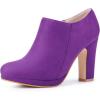 imageAllegra K Womens Platform Round Toe Chunky Heels Ankle BootiesPurple