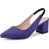 imageAllegra K Womens Pointed Toe Block Heel Pumps Slingback HeelsPurple