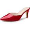 imageAllegra K Womens Pointed Toe Stiletto Heels Slide MulesRed