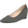 imageAllegra K Womens Pointy Toe Slip On Wedges Heels PumpsGrey