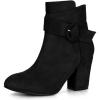 imageAllegra K Womens Round Toe Block Heel Boots Ankle BootiesBlack