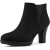 imageAllegra K Womens Round Toe Block Heels Chelsea Ankle BootsBlack